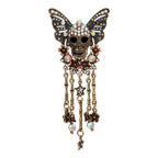Butterfly Skull  Alloy Rhinestone Brooch PA5567