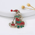 Santa Claus Rhinestone Brooch PA5595