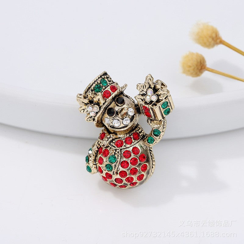 Snowman Rhinestone Brooch PA5612