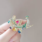 Peacock Rhinestone Brooch PA5626