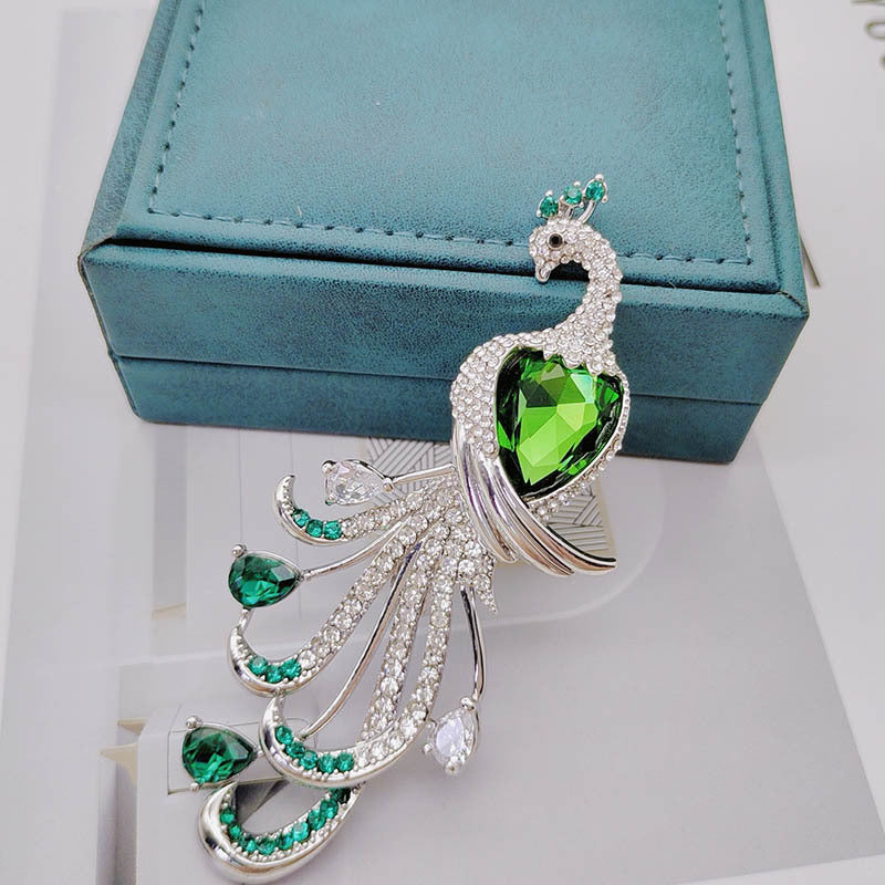 Elegant Peacock Rhinestone Brooch PA5630