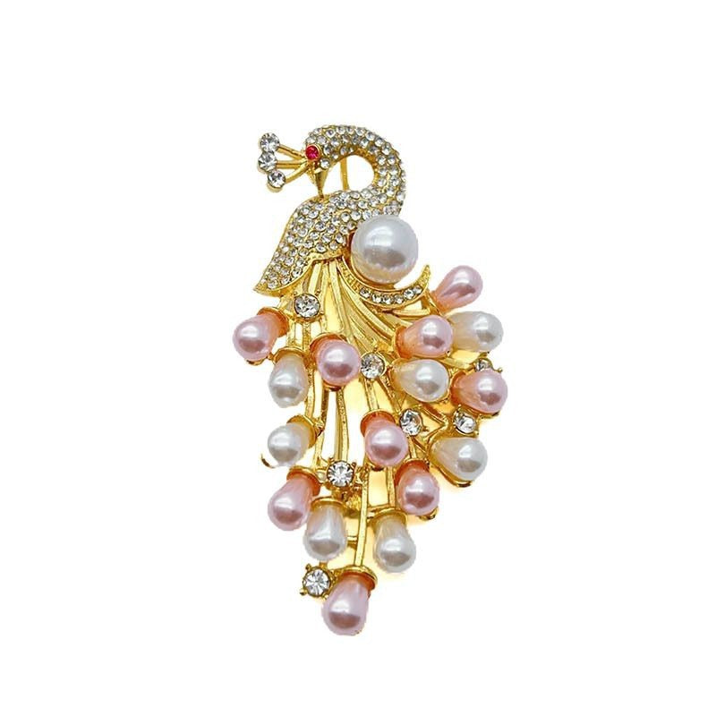 Peacock Pearl Brooch PA5632