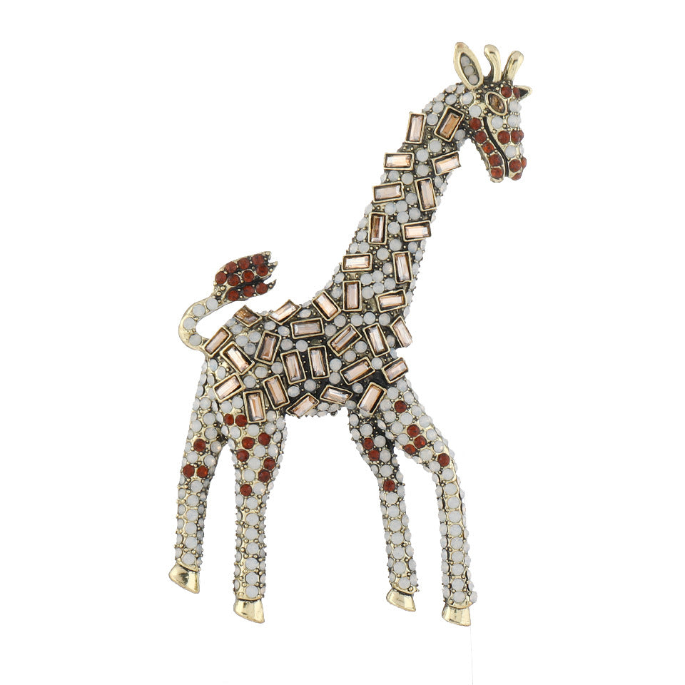 Giraffe Rhinestone Alloy Brooch PA5642