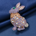 Rabbit Rhinestone  Alloy Brooch PA5651