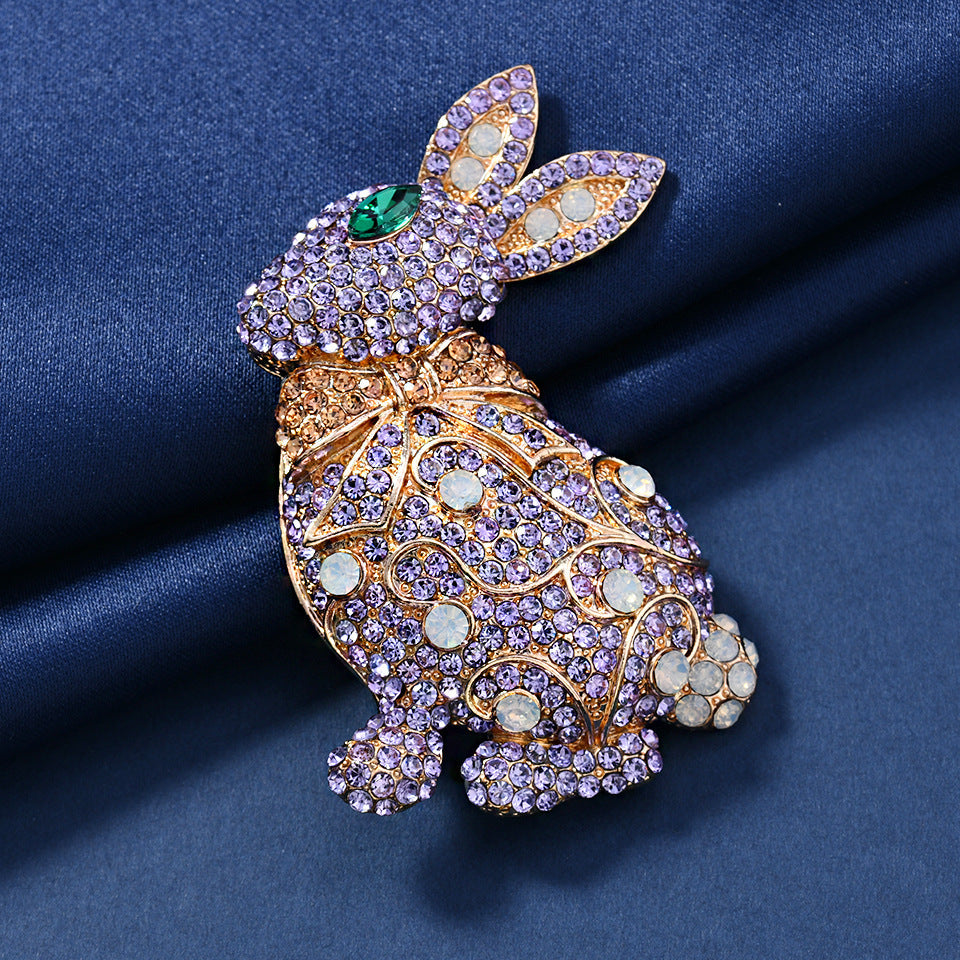 Rabbit Rhinestone  Alloy Brooch PA5651