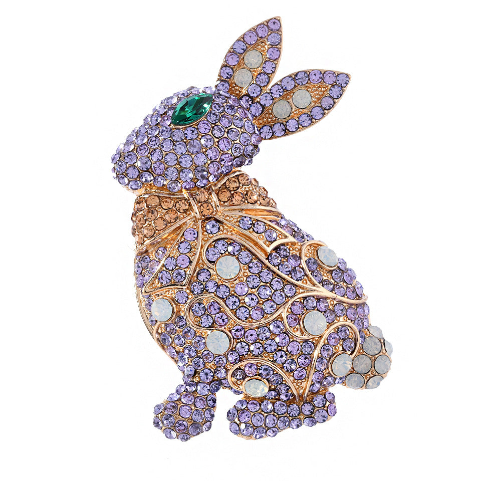 Rabbit Rhinestone  Alloy Brooch PA5651