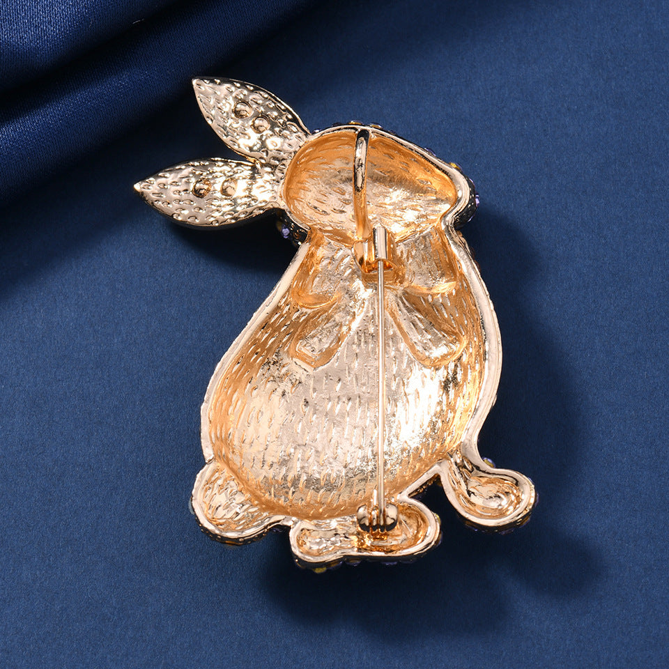 Rabbit Rhinestone  Alloy Brooch PA5651