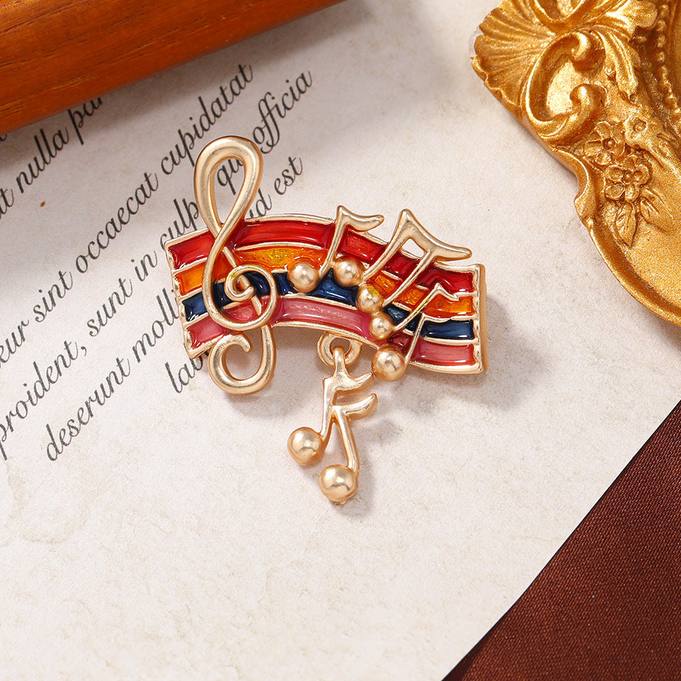 Staff Musical Note Alloy Brooch PA5657