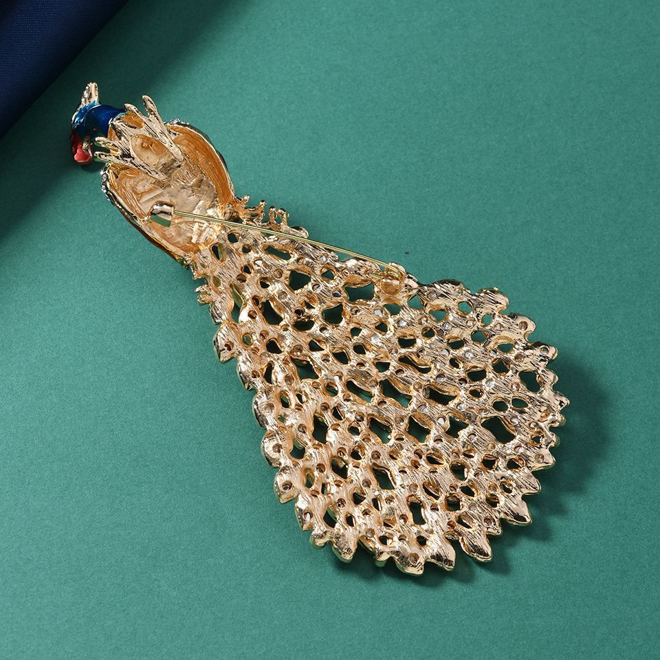 Peacock Rhinestone Alloy Brooch PA5658
