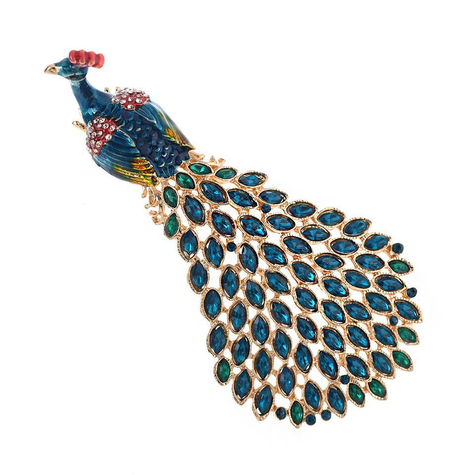 Peacock Rhinestone Alloy Brooch PA5658