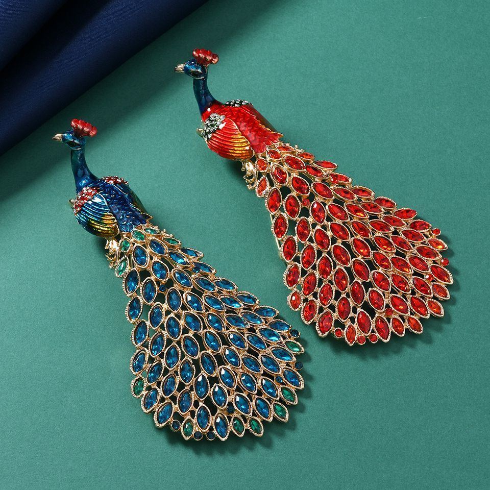 Peacock Rhinestone Alloy Brooch PA5658