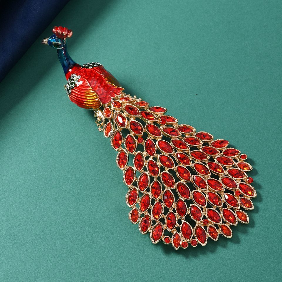 Peacock Rhinestone Alloy Brooch PA5658