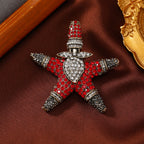 Starfish Rhinestone  Alloy Brooch PA5667