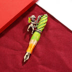 Girl And Pen  Alloy Oil Drop Brooch PA5672