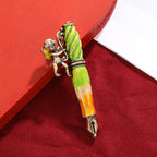 Girl And Pen  Alloy Oil Drop Brooch PA5672