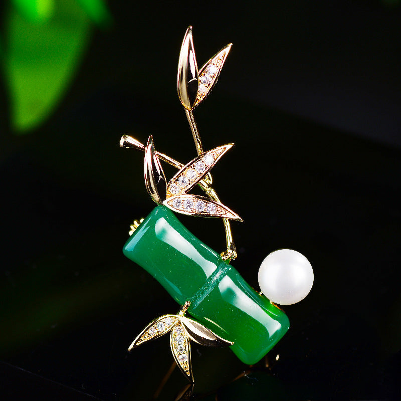 Bamboo Rhinestone  Crystal  Alloy Brooch PA5677