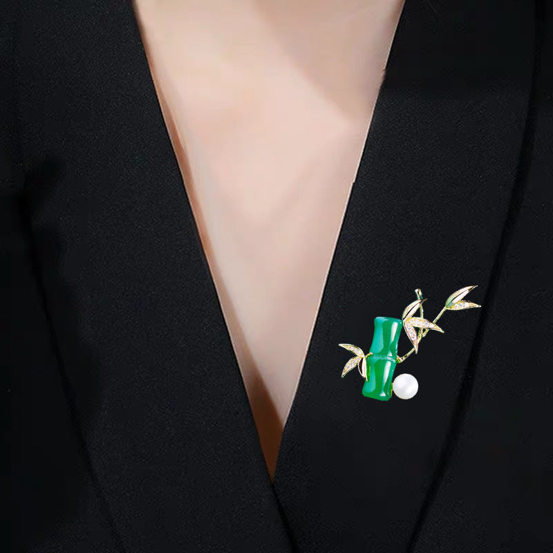 Bamboo Rhinestone  Crystal  Alloy Brooch PA5677