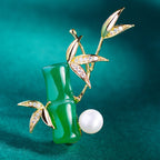 Bamboo Rhinestone  Crystal  Alloy Brooch PA5677