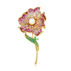 Flower Rhinestone Crystal Alloy Brooch PA5685
