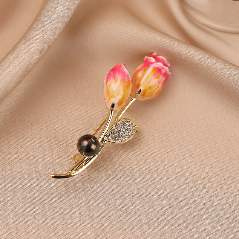 Tulip  Rhinestone  Alloy Brooch PA5686