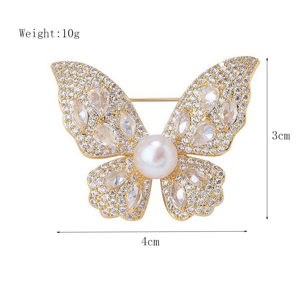 Butterfly Rhinestone  Alloy Brooch PA5698