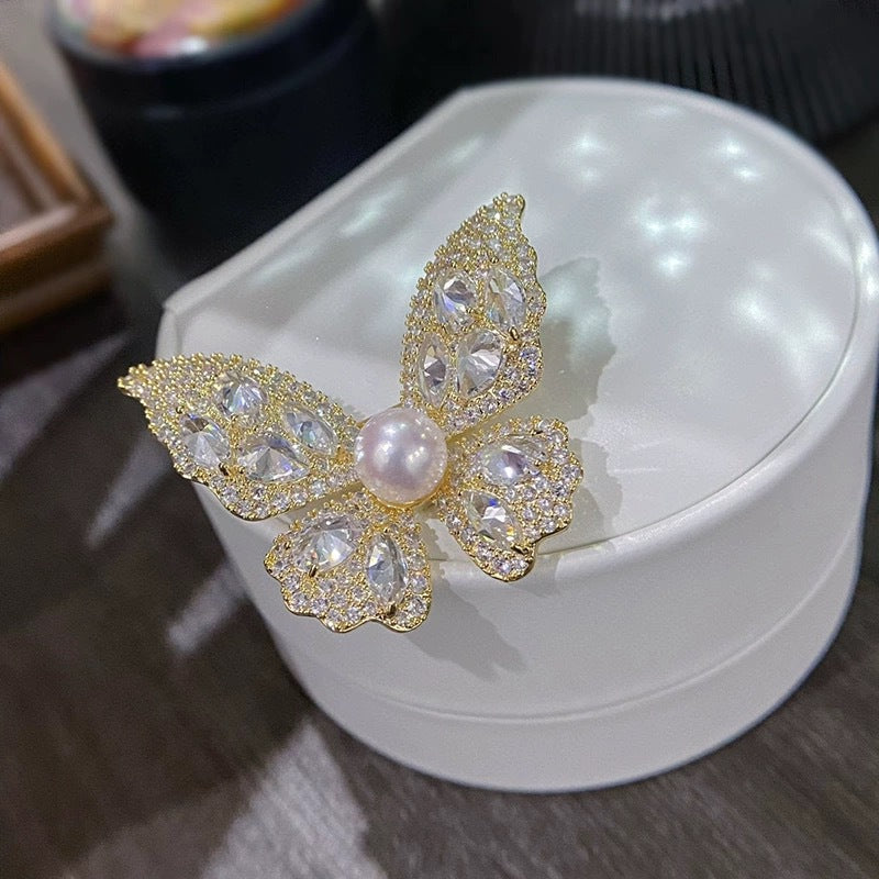 Butterfly Rhinestone  Alloy Brooch PA5698