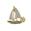 Sailboat Rhinestone  Alloy Brooch PA5699