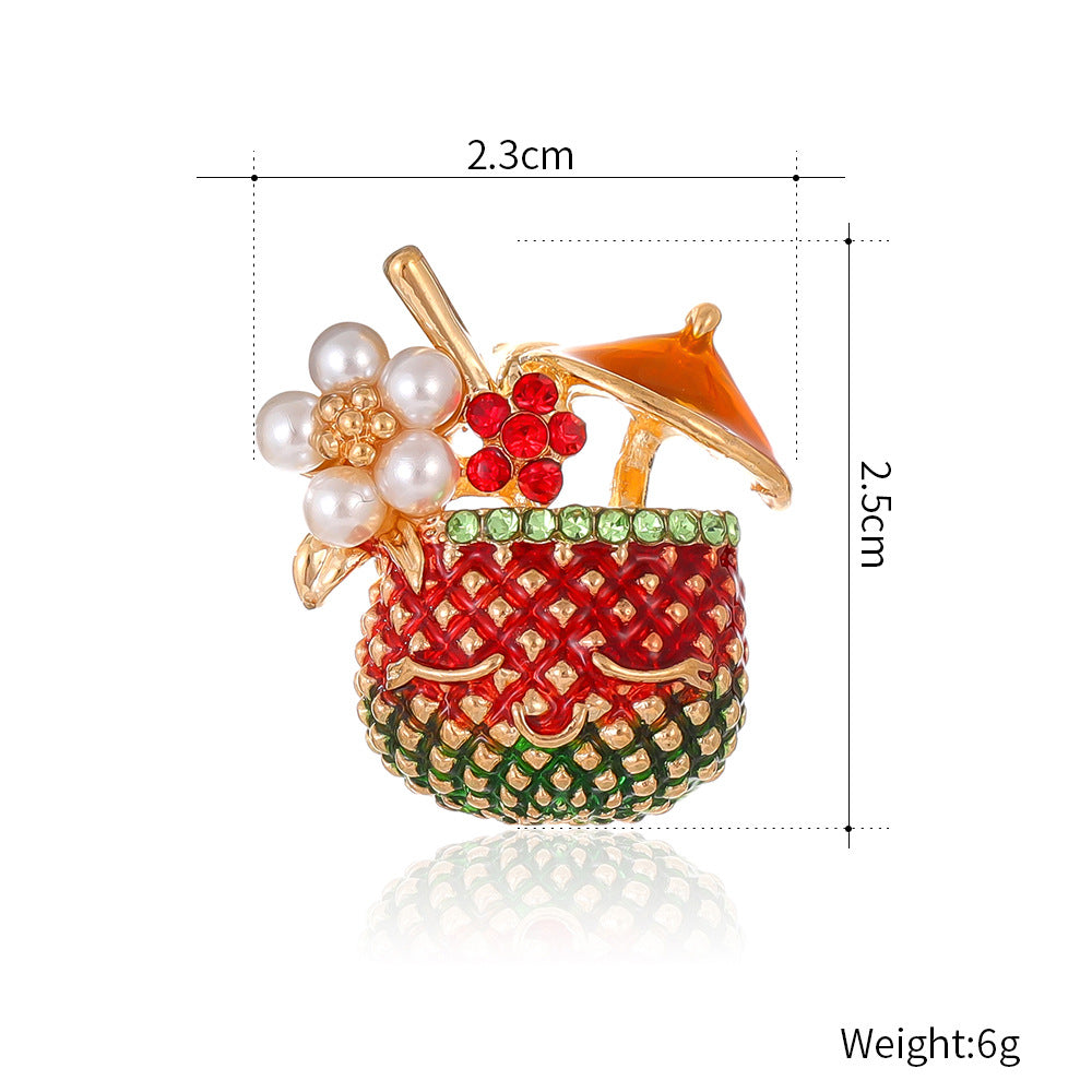 Fruit Punch Rhinestone  Alloy Brooch PA5707