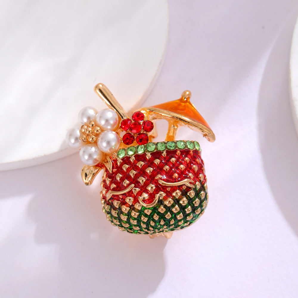 Fruit Punch Rhinestone  Alloy Brooch PA5707