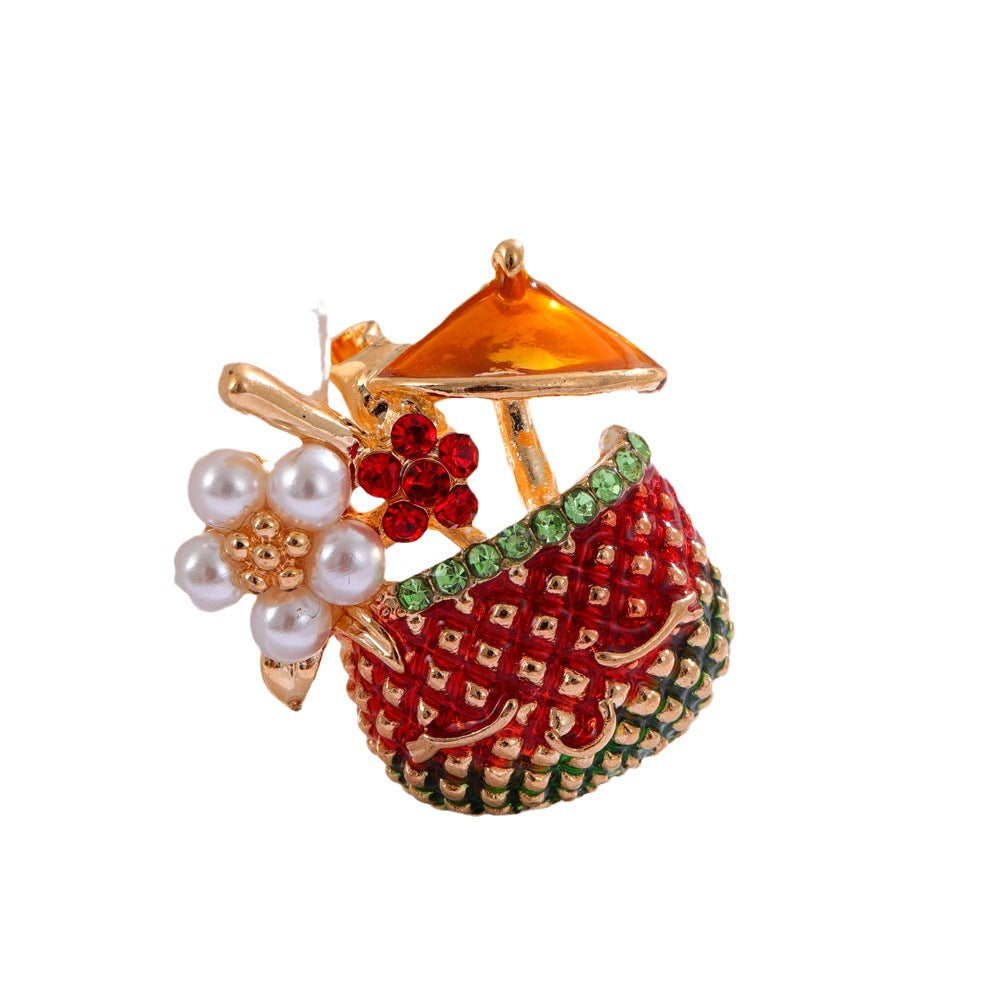 Fruit Punch Rhinestone  Alloy Brooch PA5707