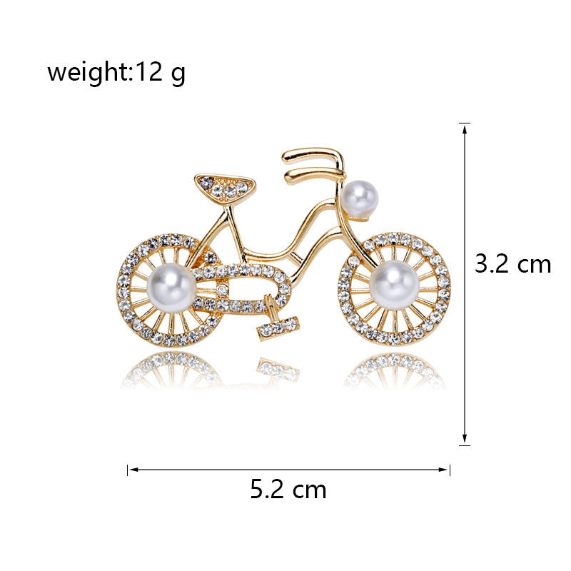 Bicycle  Rhinestone  Crystal Alloy Brooch PA5708