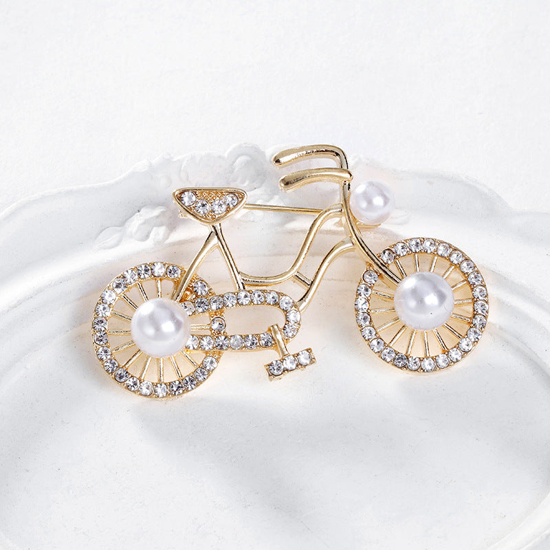 Bicycle  Rhinestone  Crystal Alloy Brooch PA5708
