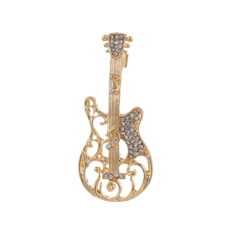 Violin  Rhinestone  Alloy Brooch PA5712