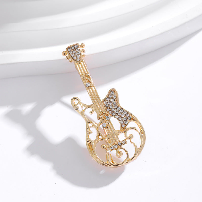 Violin  Rhinestone  Alloy Brooch PA5712