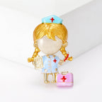 Nurse girl Rhinestone  Alloy Brooch PA5718