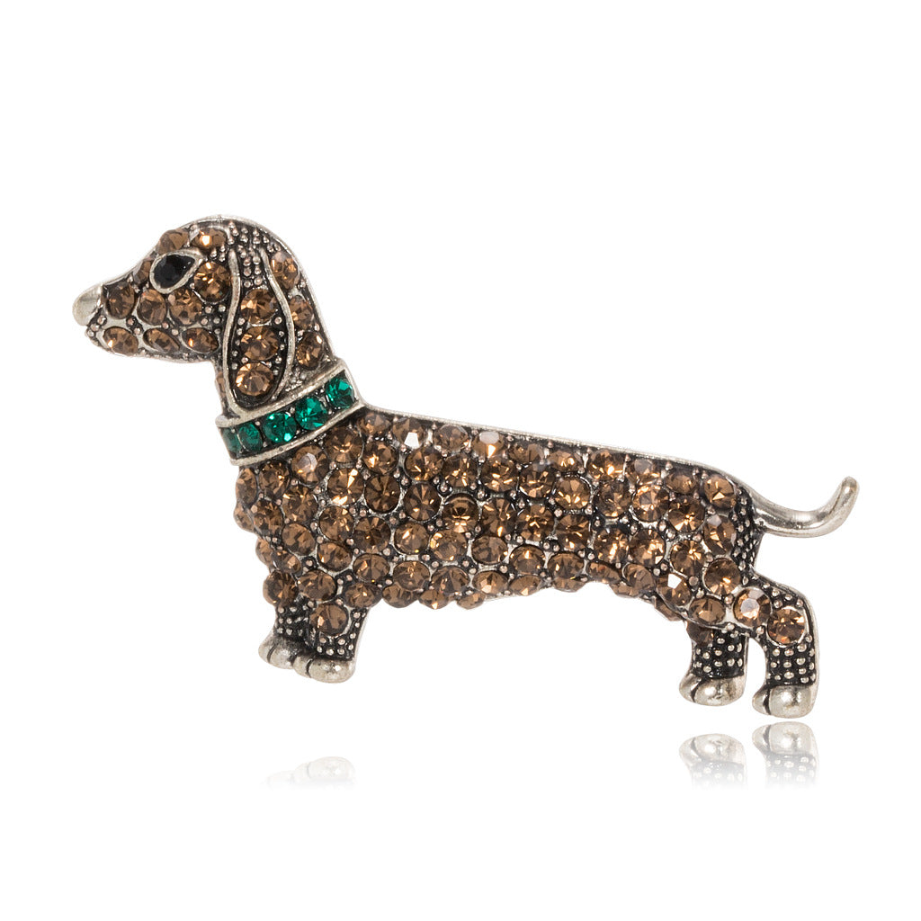 Dog Rhinestone Alloy Brooch PA5719