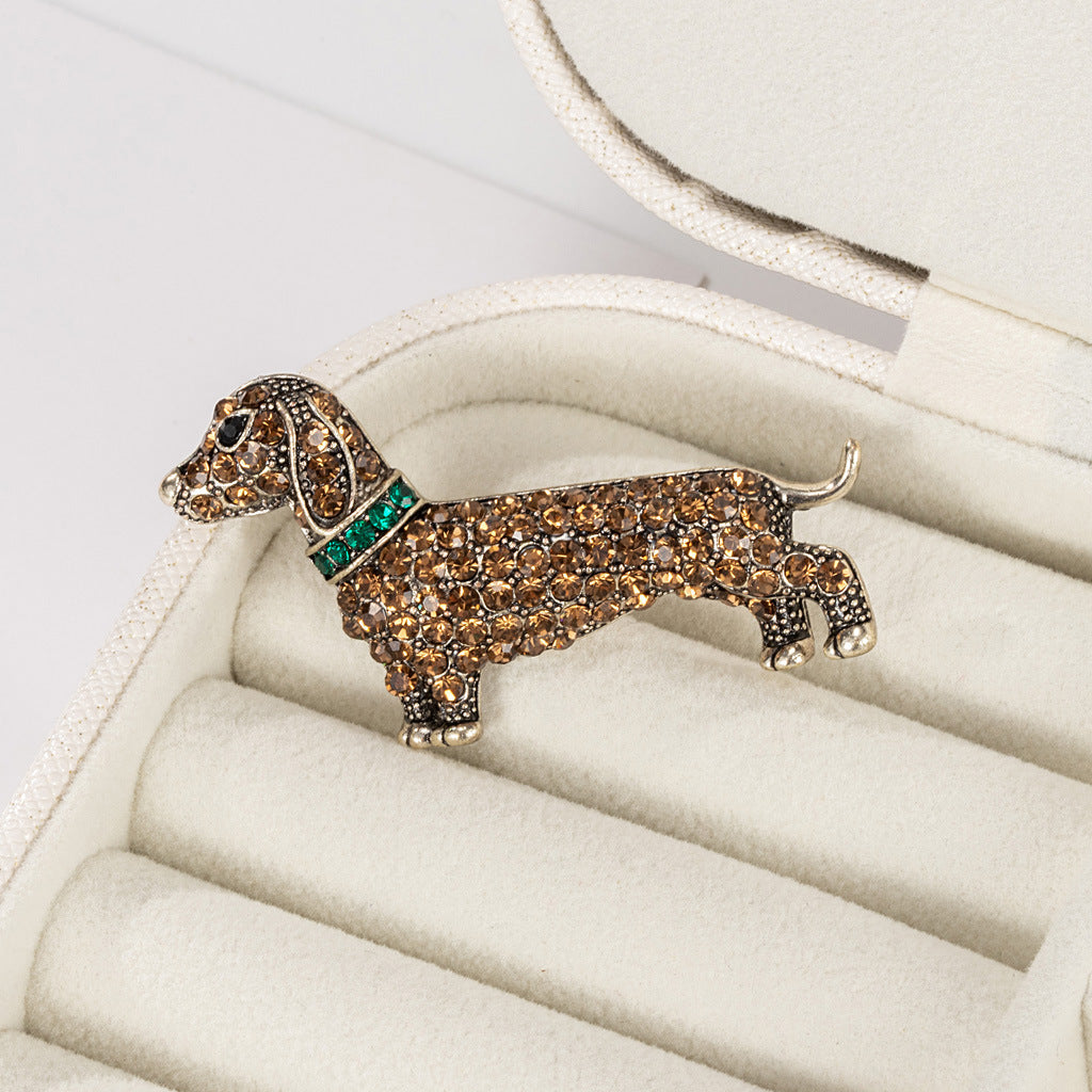 Dog Rhinestone Alloy Brooch PA5719