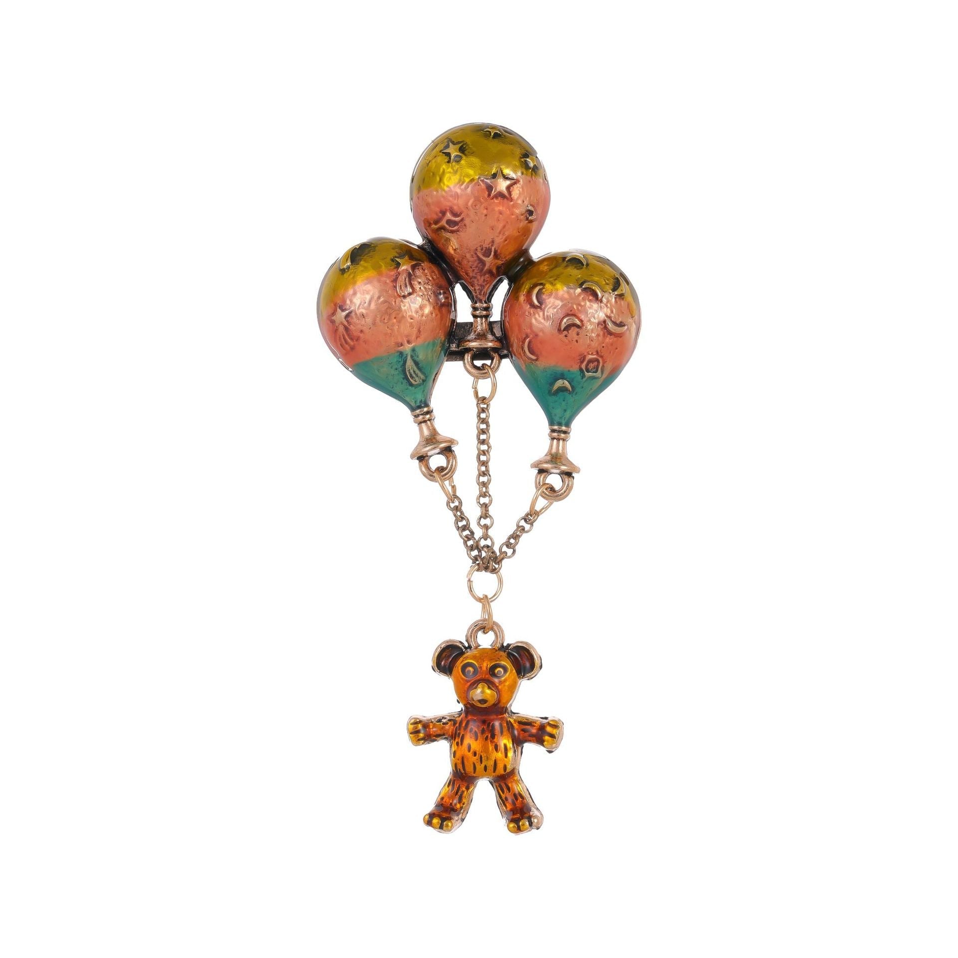 Balloon Bear  Rhinestone  Alloy Brooch PA5720