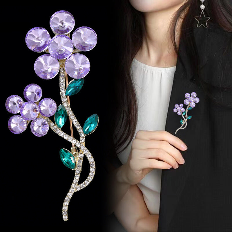 Flower  Rhinestone  Alloy Brooch PA5725