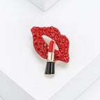 Red Lips  Rhinestone  Alloy Brooch PA5729