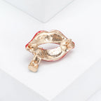 Red Lips  Rhinestone  Alloy Brooch PA5729