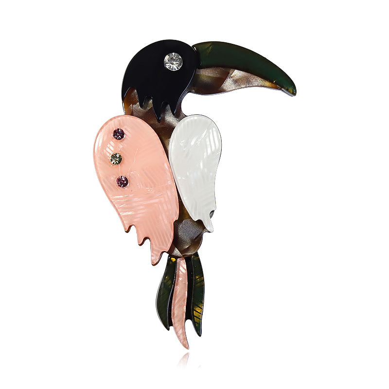 Toucan Acrylic Rhinestone Brooch PA5734