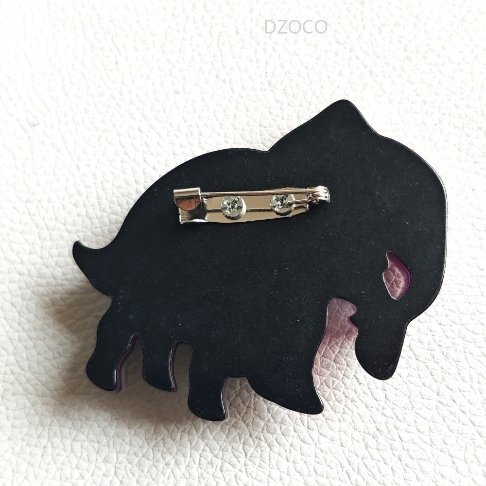 Mother And Child Elephant Acrylic Brooch PA5744