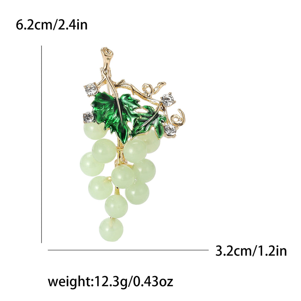 Enamel Inlay Grape  Alloy Rhinestone Brooch PA5747