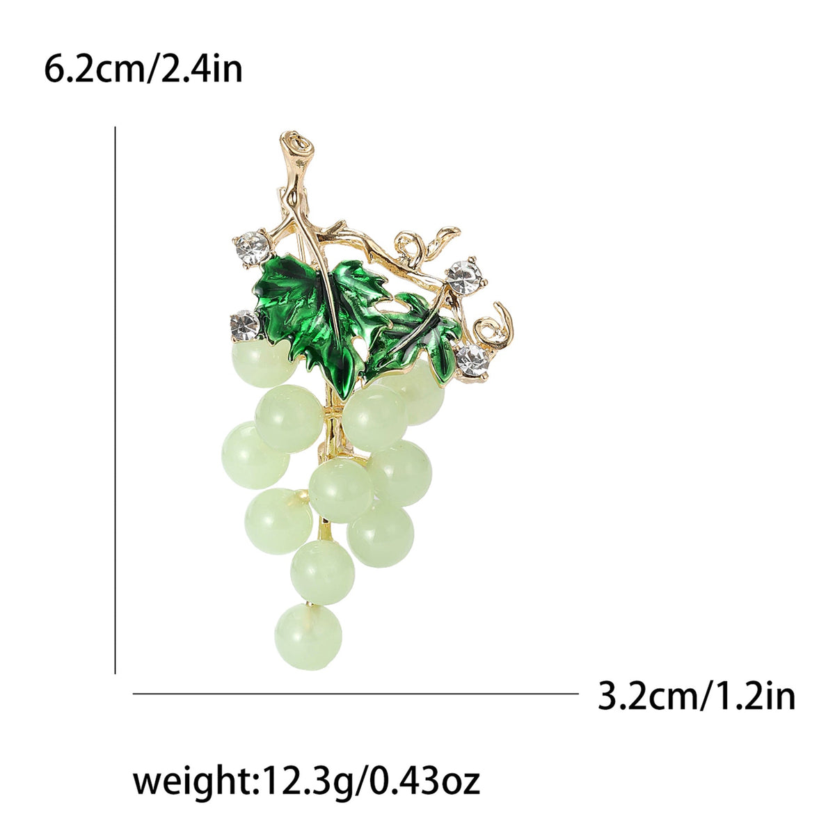 Enamel Inlay Grape  Alloy Rhinestone Brooch PA5747