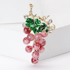 Enamel Inlay Grape  Alloy Rhinestone Brooch PA5747