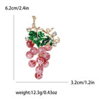 Enamel Inlay Grape  Alloy Rhinestone Brooch PA5747