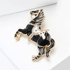 Horse Alloy Rhinestone Brooch PA5757