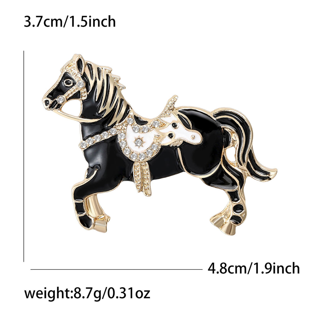 Horse Alloy Rhinestone Brooch PA5757