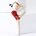 Gymnastics Girl  Alloy Rhinestone Brooch PA5763